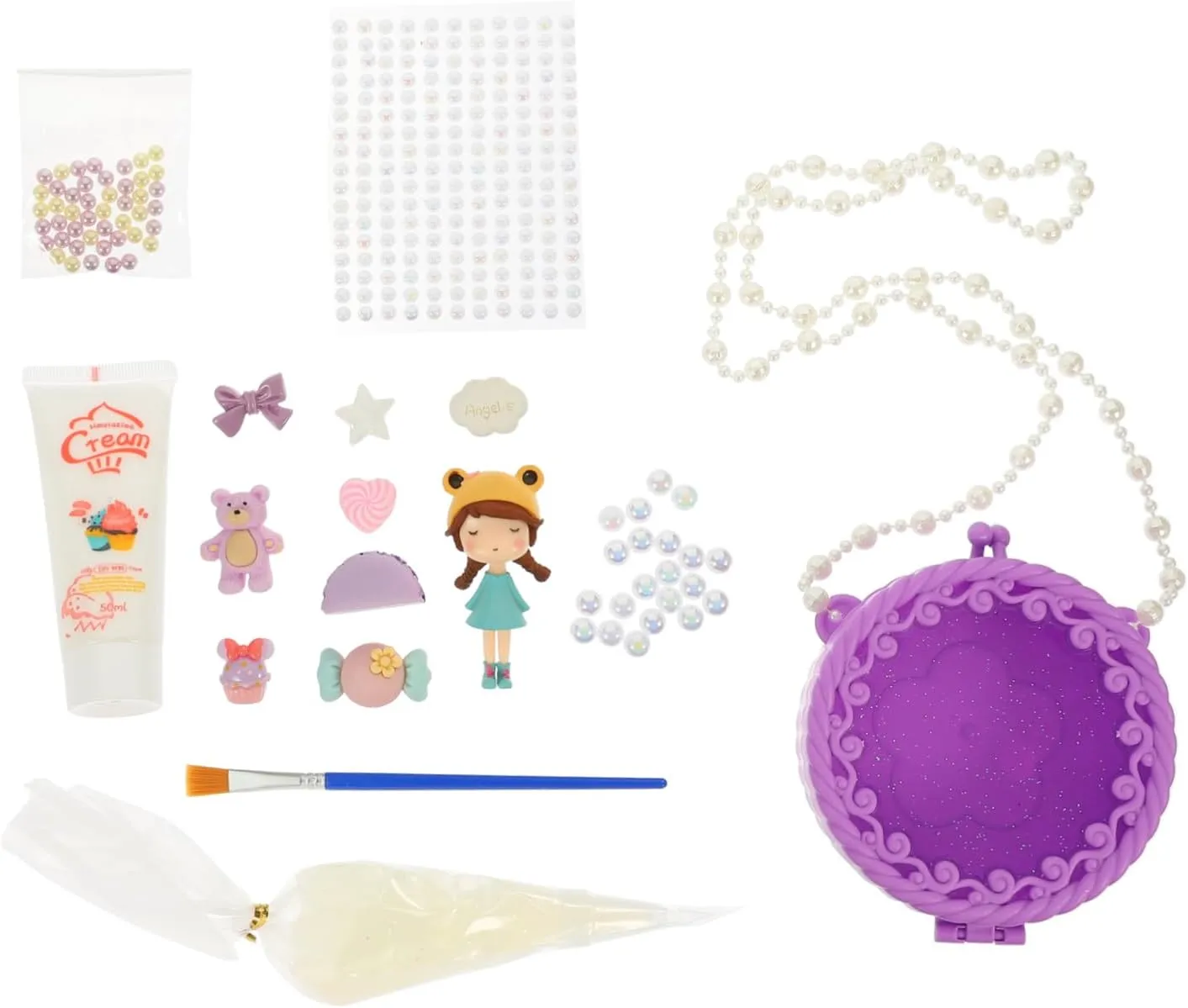 VOSAREA Sticky Bag Material Kit for Boys and Girls 1 Set Girls Handbag DIY Fun Learning Toy Set