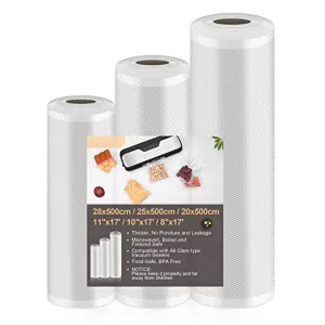 Vpcok Direct Vacuum Sealer Bags for Food Saver Vacuum Sealer Bags Rolls 8'' x 10', 10'' x 10', 11'' x 10' 3 Pack Vacuum Seal Bags for Food Fit Food Saver Vacuum Sealer Sous Vide Bags Food Vac Storage Meal Prep