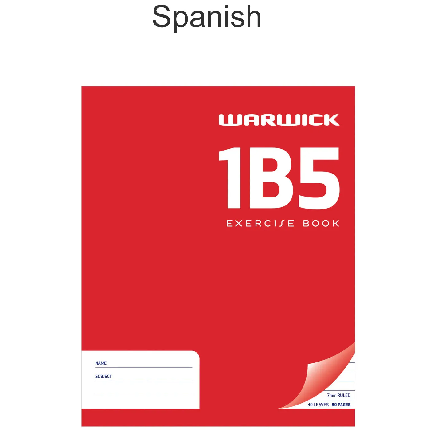 Warwick 1B5 Exercise Book Ruled 7mm 40 Leaf