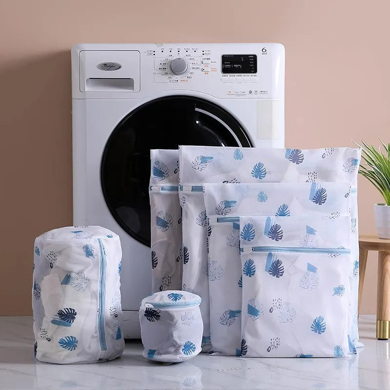 Washing Bags 4PCS Polyester Pink/Blue Laundry Set