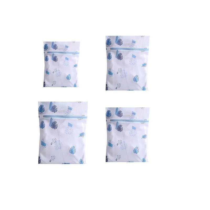 Washing Bags 4PCS Polyester Pink/Blue Laundry Set