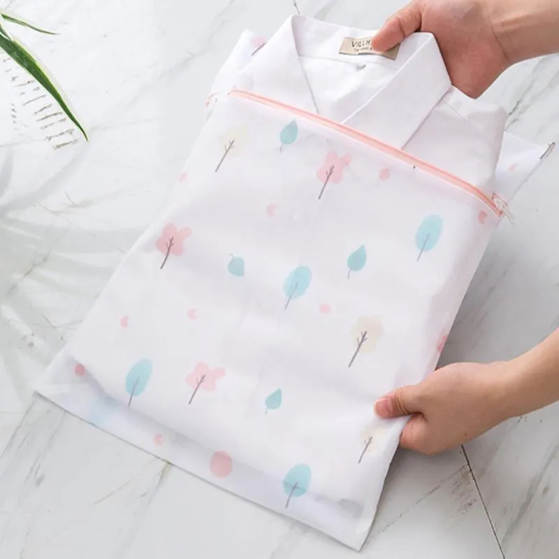 Washing Bags 4PCS Polyester Pink/Blue Laundry Set