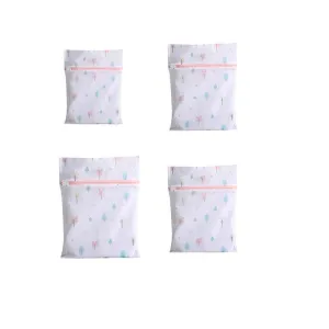 Washing Bags 4PCS Polyester Pink/Blue Laundry Set