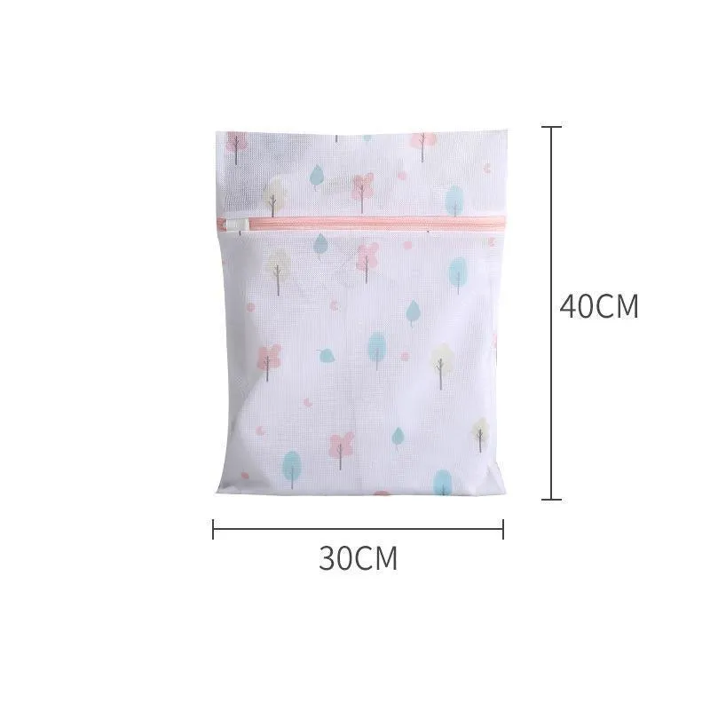Washing Bags 4PCS Polyester Pink/Blue Laundry Set