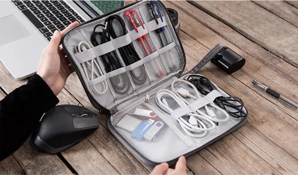 Waterproof Electronics Organizer Bag – Travel Cable & Accessories Storage Pouch