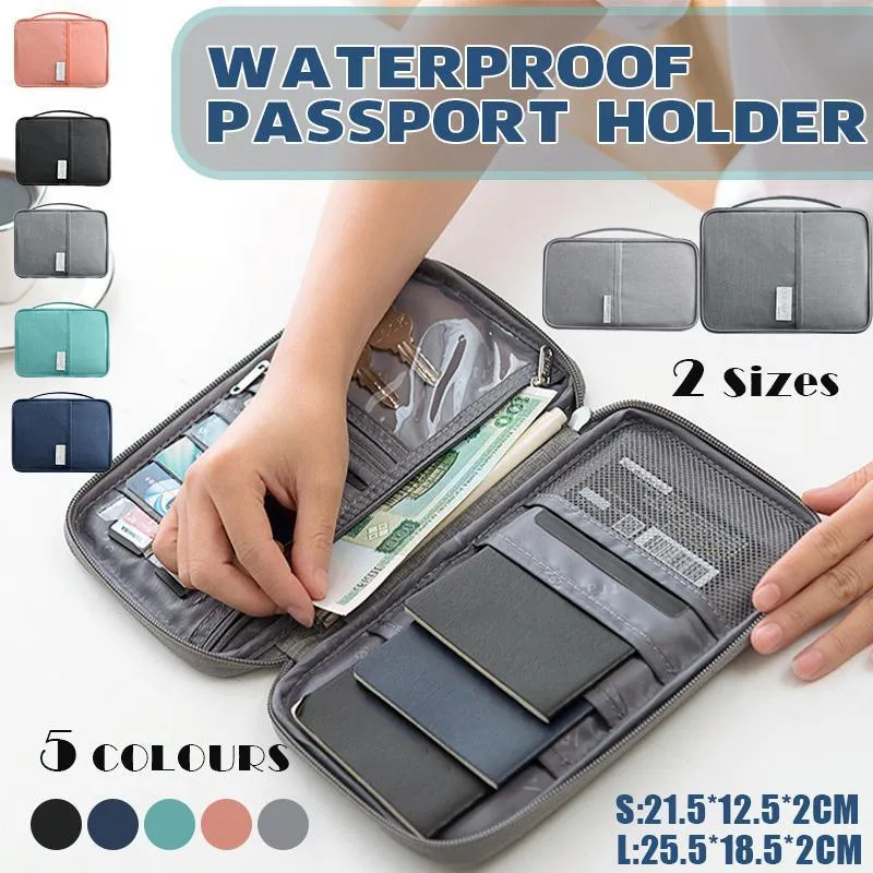 Waterproof Travel Passport Wallet 1PC 2Sizes 5Colours