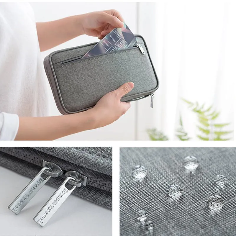 Waterproof Travel Passport Wallet 1PC 2Sizes 5Colours