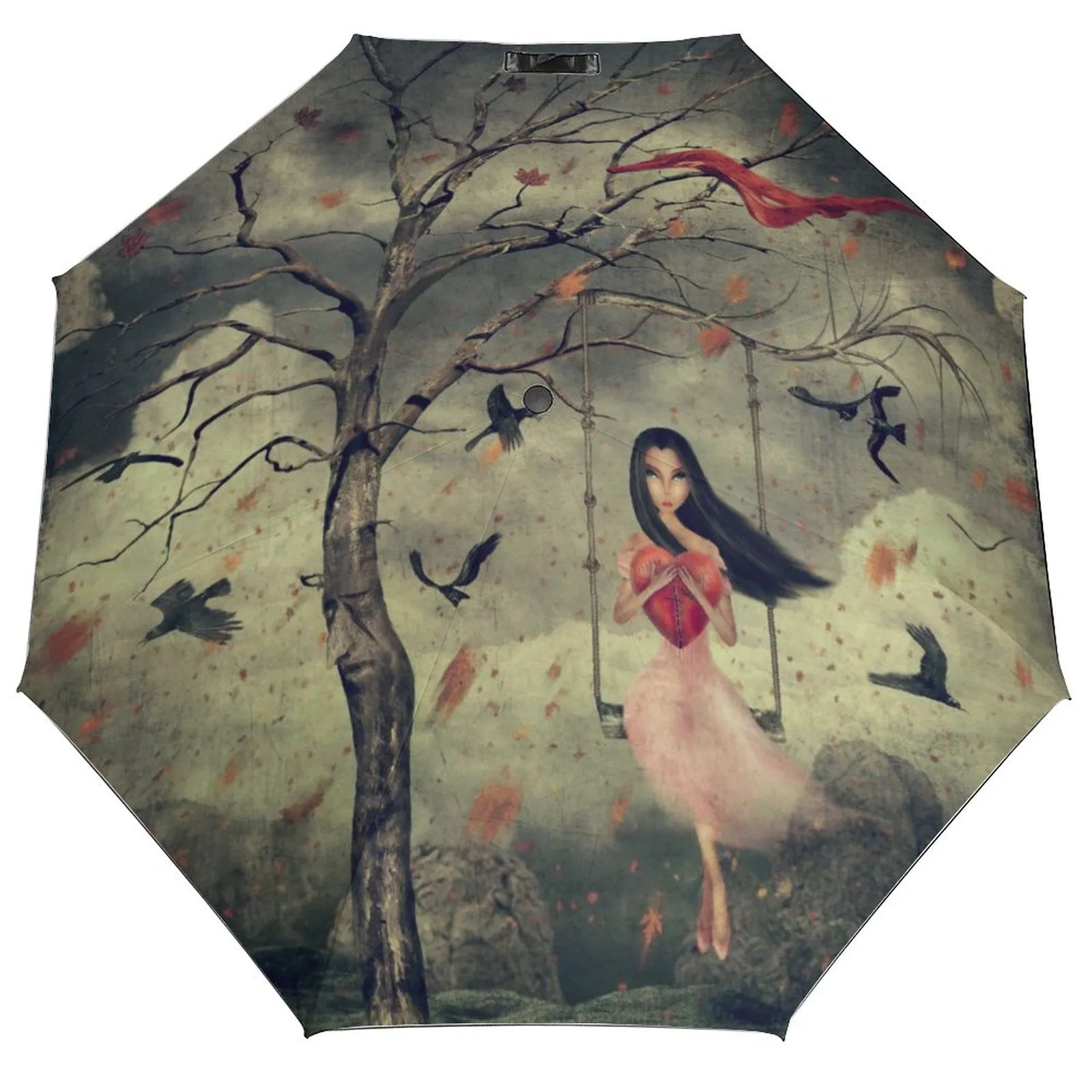 Whimsi Girl Auto Umbrella with Printed Pattern Outside ZYS03-8K