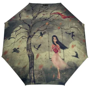 Whimsi Girl Auto Umbrella with Printed Pattern Outside ZYS03-8K