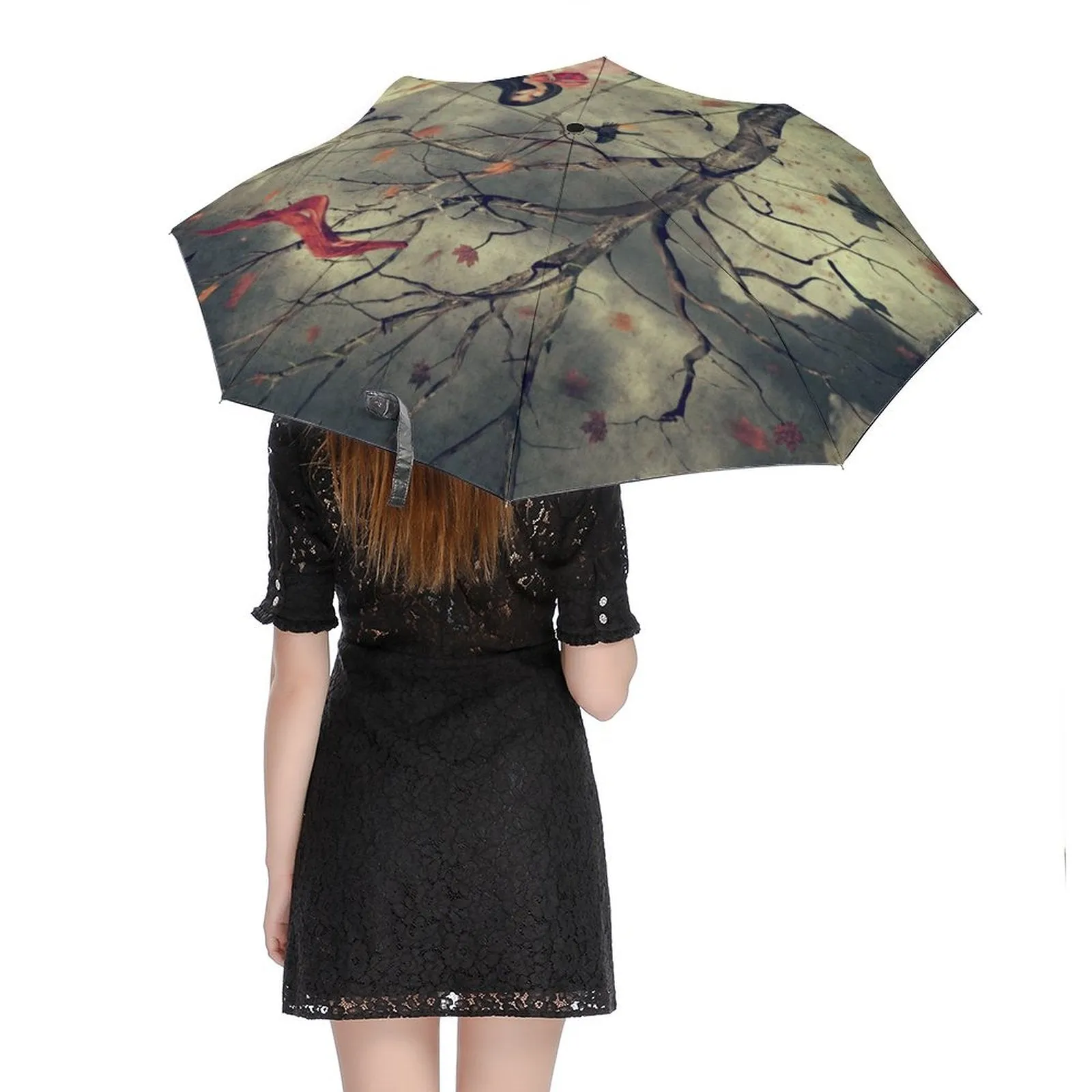 Whimsi Girl Auto Umbrella with Printed Pattern Outside ZYS03-8K