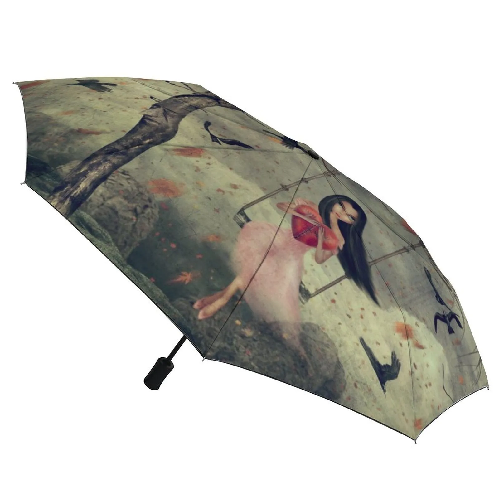 Whimsi Girl Auto Umbrella with Printed Pattern Outside ZYS03-8K