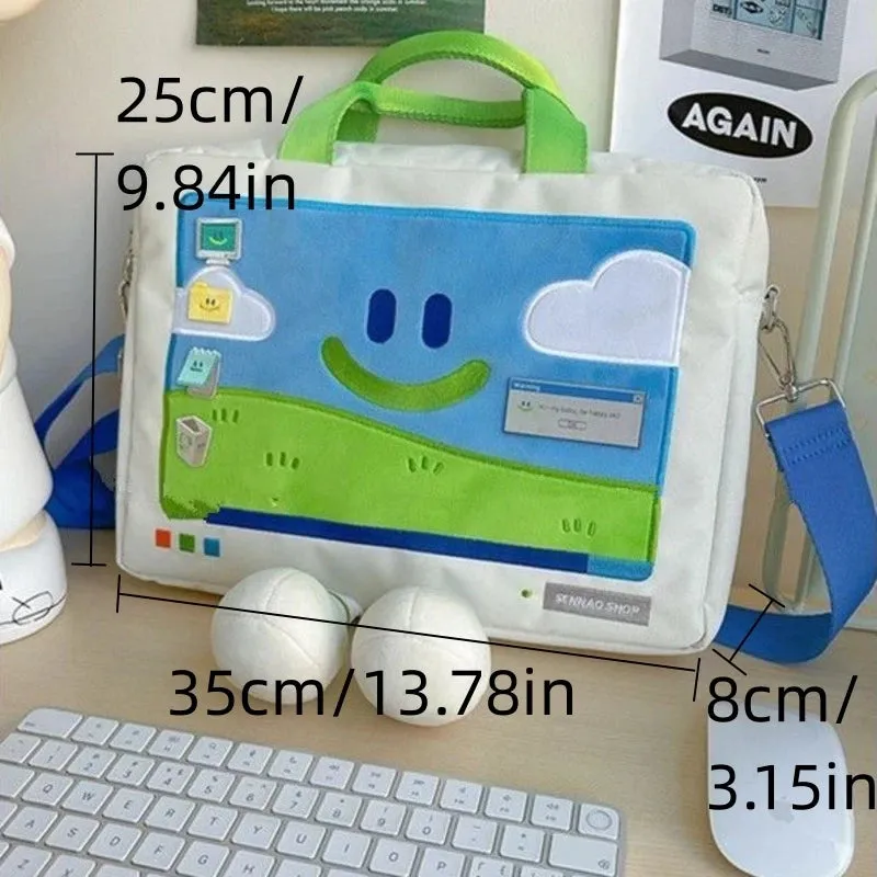 ✨Whimsical Smiley Face Satchel 🎒 - Trendy Nylon Shoulder Bag for Students! 😊📚
