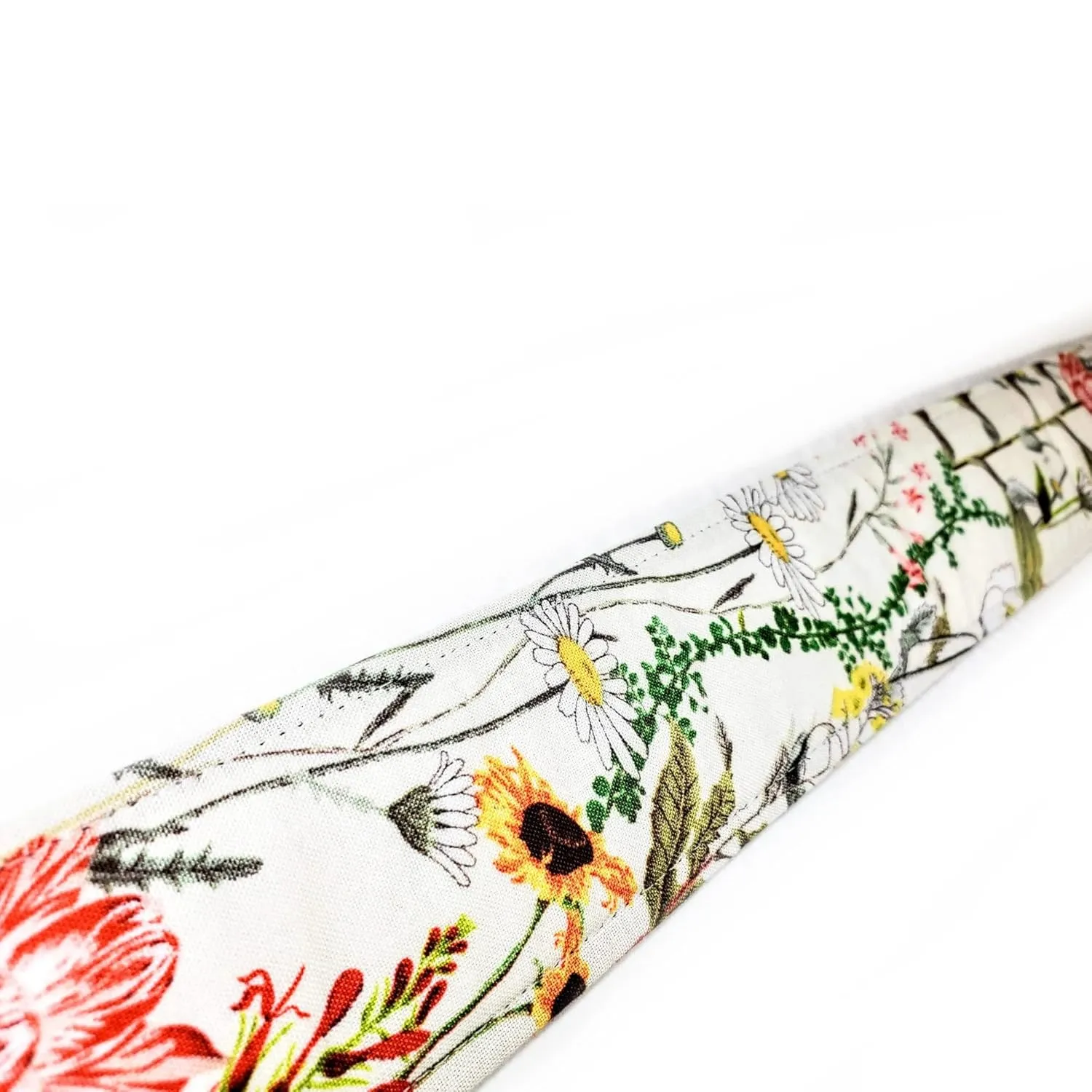 Wildflower Guitar Style Bag Strap -Colorful Wildflower Cross Body Style Bag Strap - Custom Hardware Color- Adjustable -Double Padded-Durable (1.5" Width, Gold)