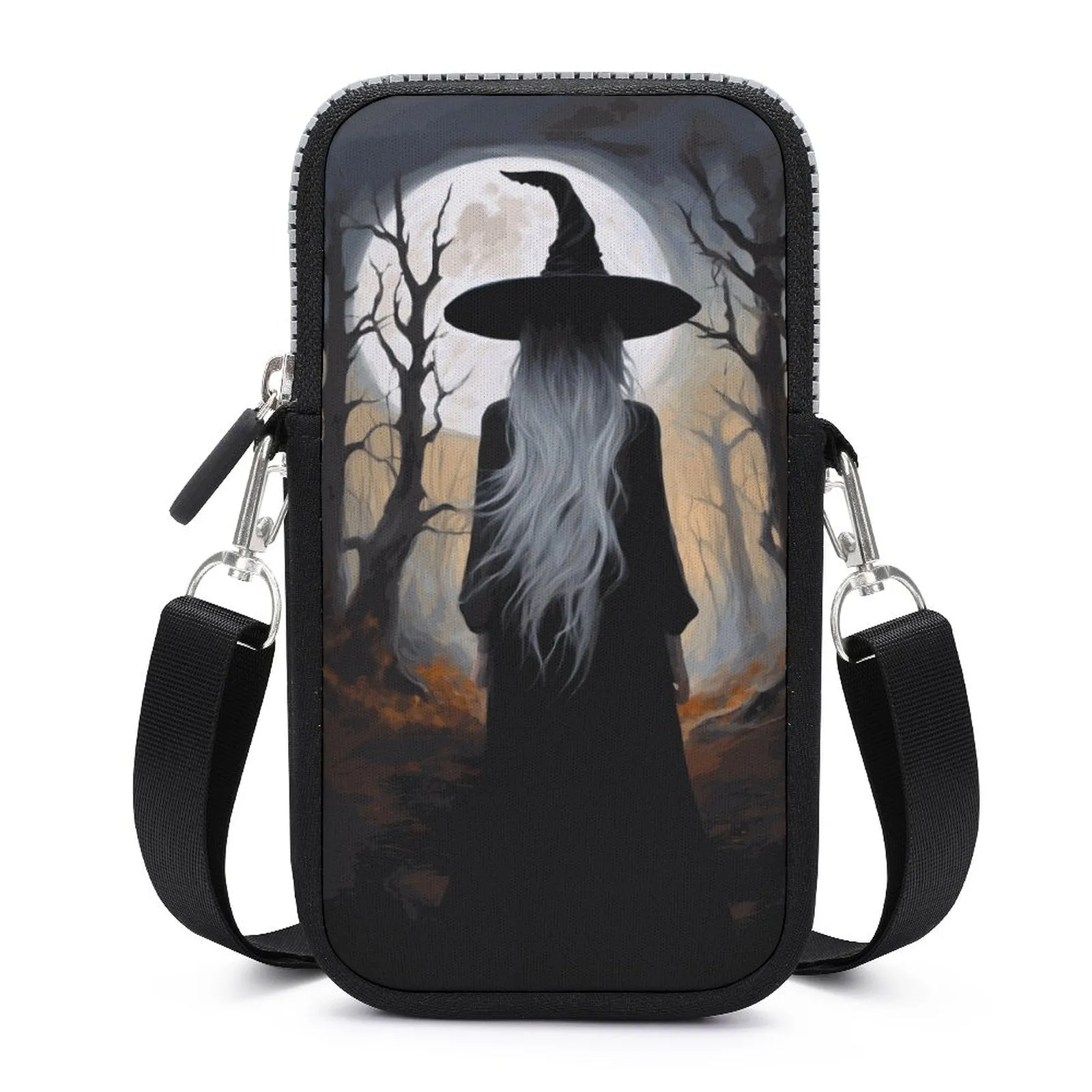 Wispy Wiccan Witch Cell Phone Crossbody Pouch, A Witchcore Accessory Phone Purse, Personalized witchy bag makes a wonderful gift idea!
