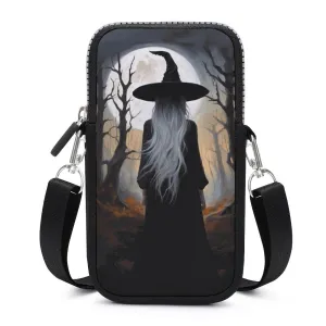 Wispy Wiccan Witch Cell Phone Crossbody Pouch, A Witchcore Accessory Phone Purse, Personalized witchy bag makes a wonderful gift idea!