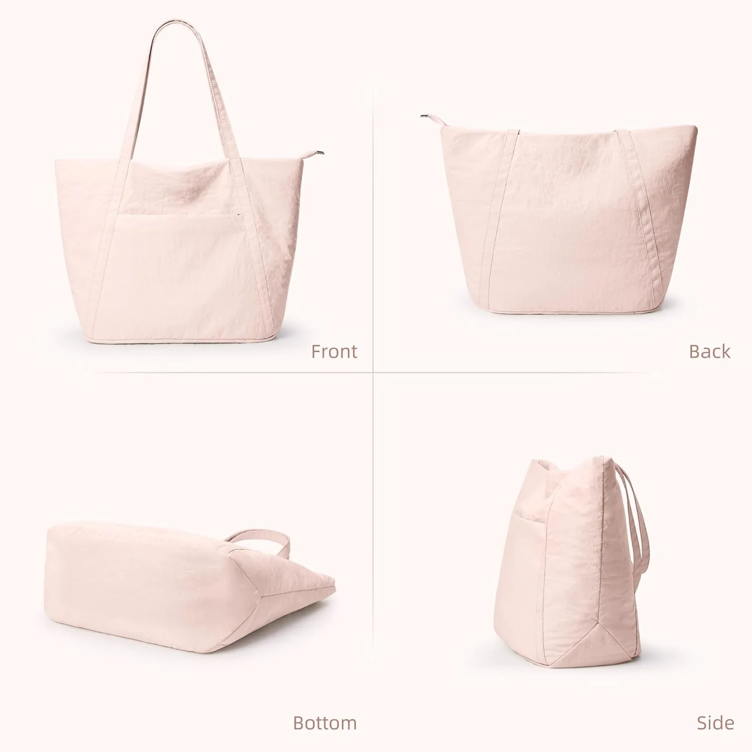 WLLWOO Large Gym Tote Bag for Women Sport Yoga, 24L Travel Beach Bag Lightweight Zipper Shoulder Handbag for Daily Work