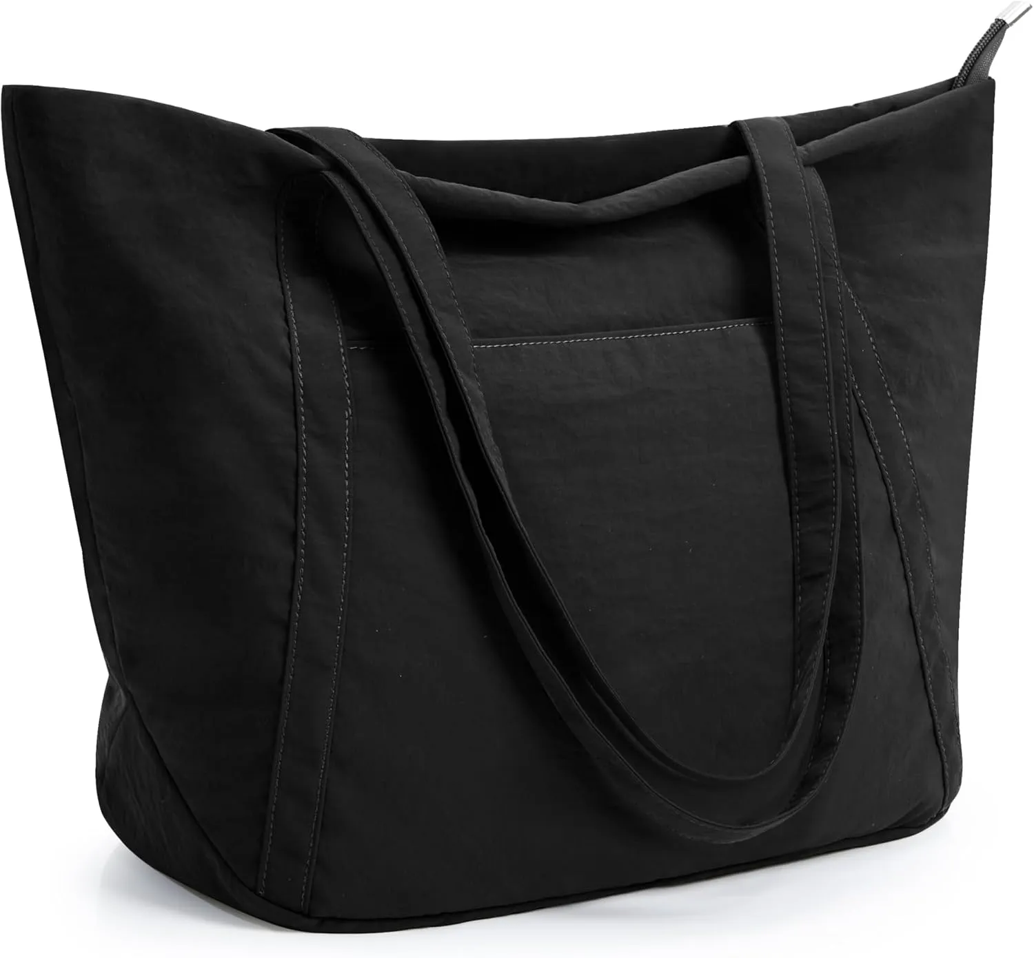 WLLWOO Large Gym Tote Bag for Women Sport Yoga, 24L Travel Beach Bag Lightweight Zipper Shoulder Handbag for Daily Work