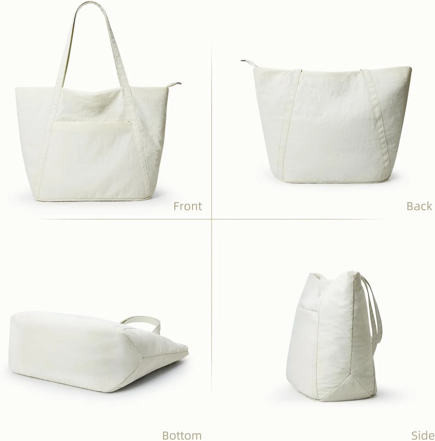 WLLWOO Large Gym Tote Bag for Women Sport Yoga, 24L Travel Beach Bag Lightweight Zipper Shoulder Handbag for Daily Work