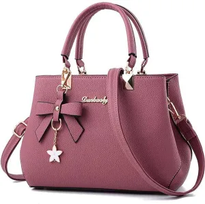 Women Bowknot Satchel Bags Handle Shoulder Handbags and Purses Pockets Zipper Leather Crossbody Bags