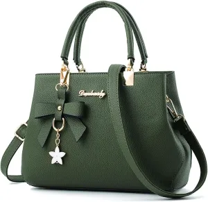 Women Bowknot Satchel Bags Handle Shoulder Handbags and Purses Pockets Zipper Leather Crossbody Bags