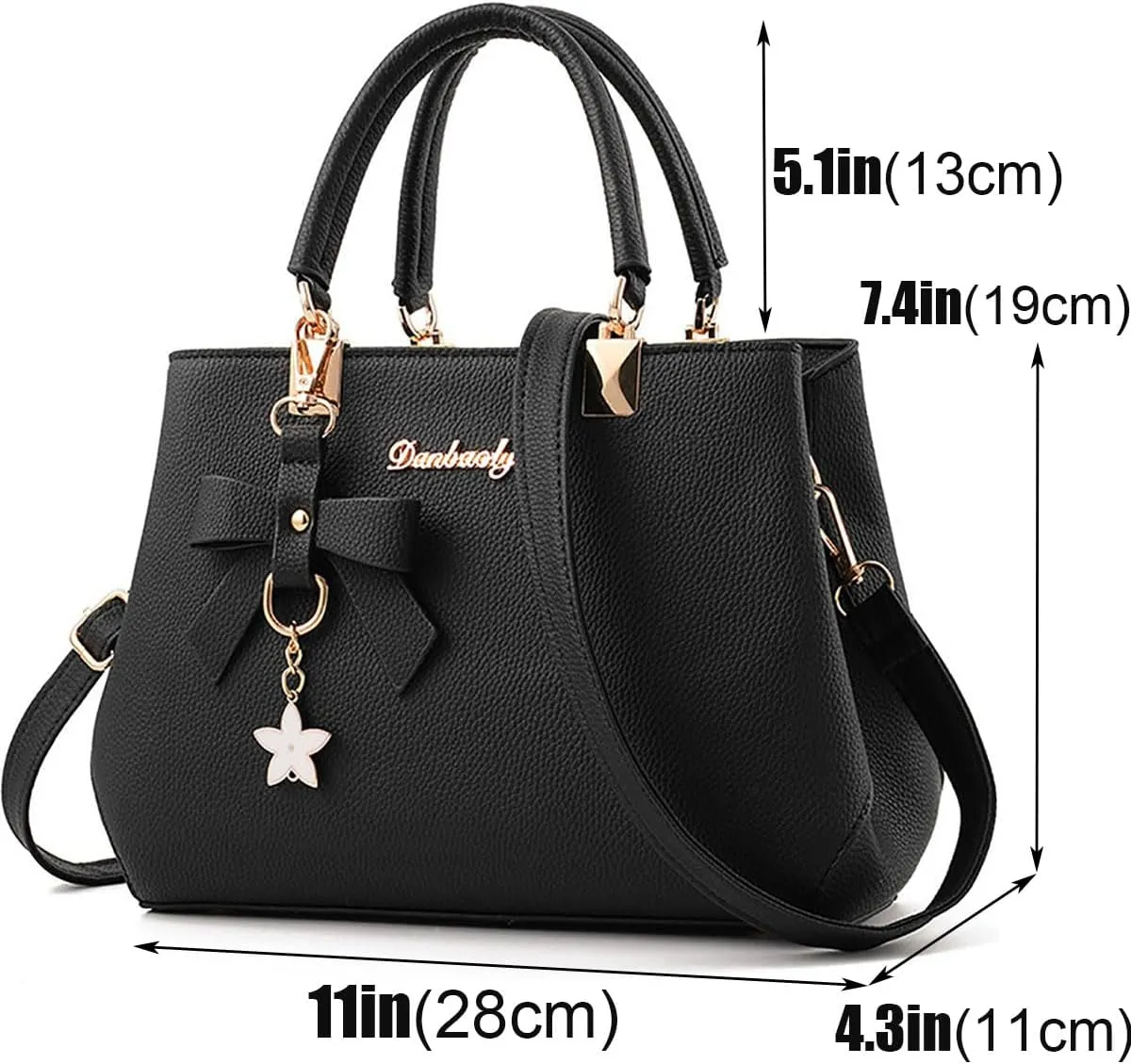 Women Bowknot Satchel Bags Handle Shoulder Handbags and Purses Pockets Zipper Leather Crossbody Bags