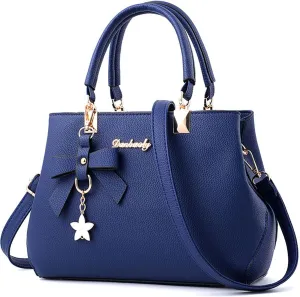 Women Bowknot Satchel Bags Handle Shoulder Handbags and Purses Pockets Zipper Leather Crossbody Bags