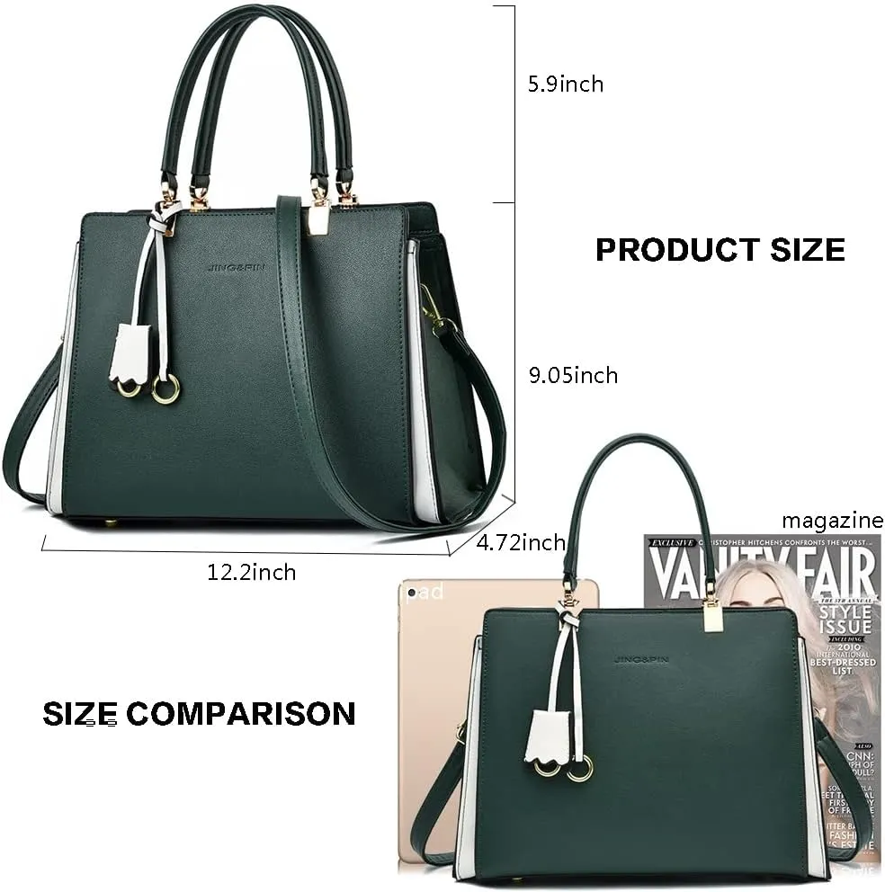 Women Elegant Handbag Classic Top-handle Purses Leather Tote Shoulder Satchels