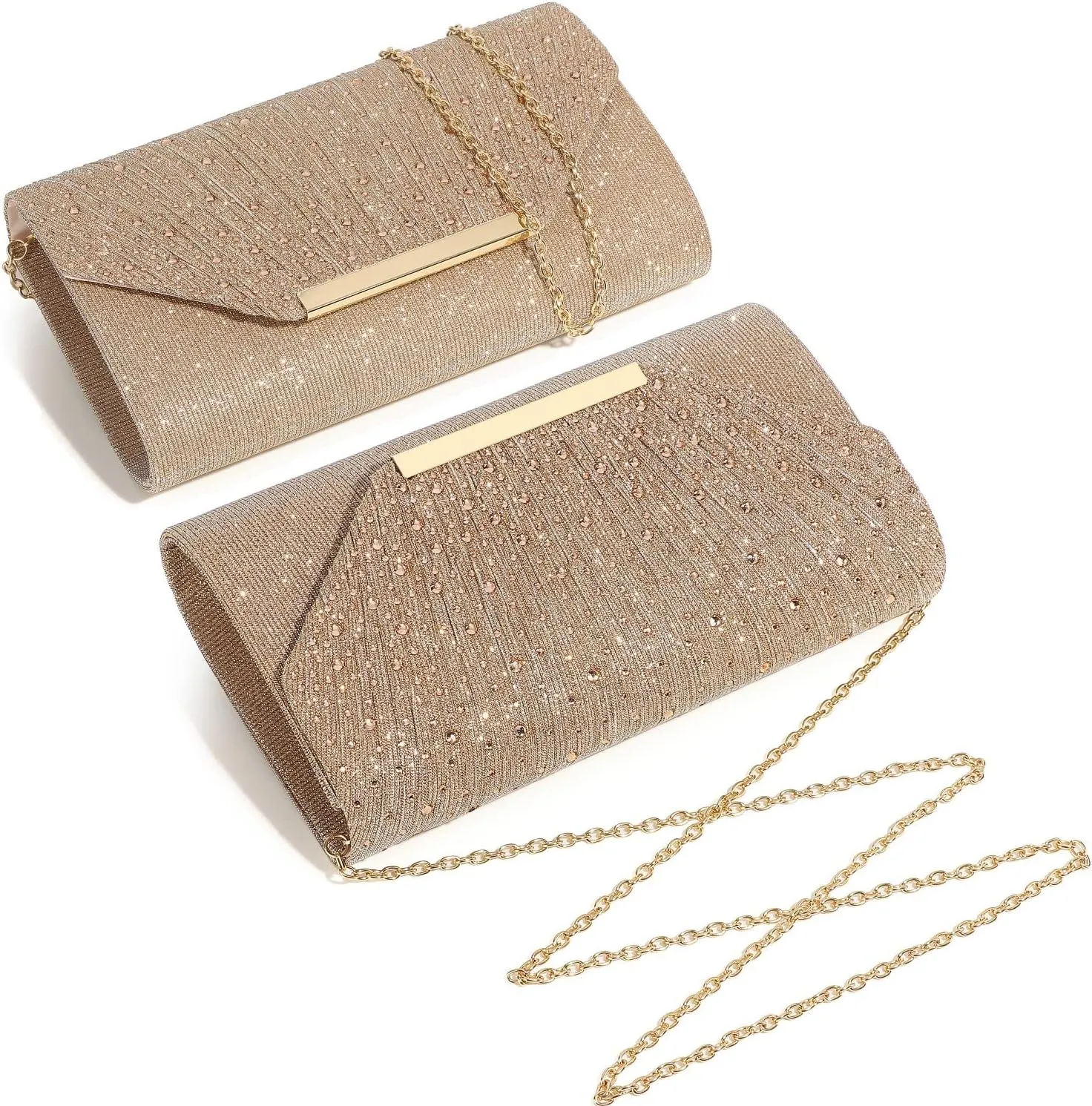 Women Evening Bags Glitter Sequins Clutch Purses for Women Shiny Crystal Falp Handbag Formal Wedding Party Prom Purse