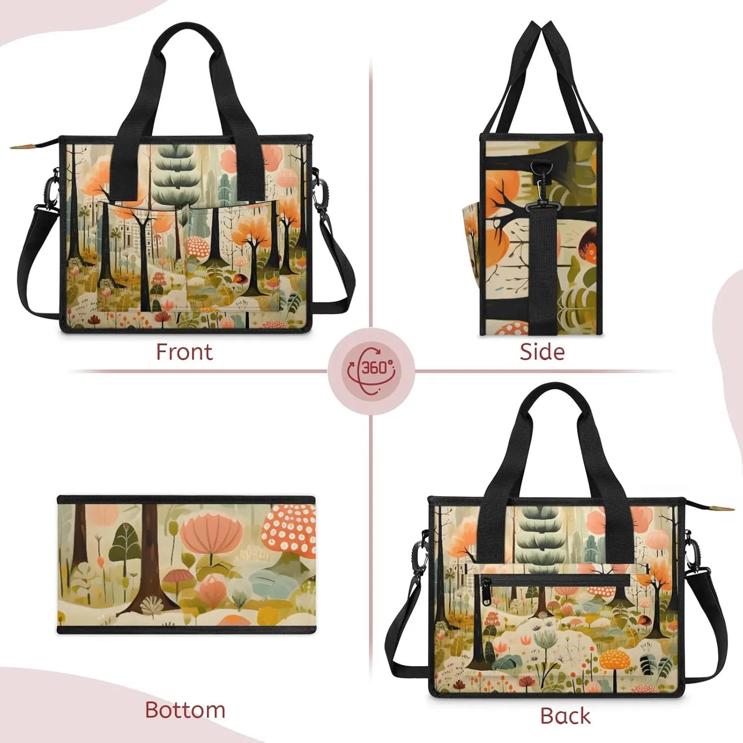 Women Fashion Tote Bag Wallet Shoulder Bags Set 3PCS Top Handle Satchel Purse Large Zippered Handbag Daily Use