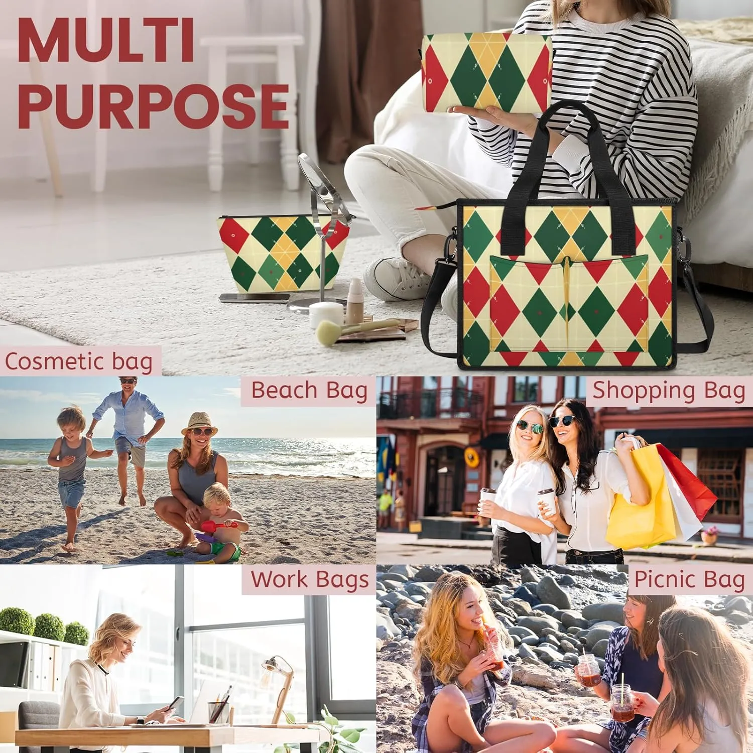 Women Fashion Tote Bag Wallet Shoulder Bags Set 3PCS Top Handle Satchel Purse Large Zippered Handbag Daily Use