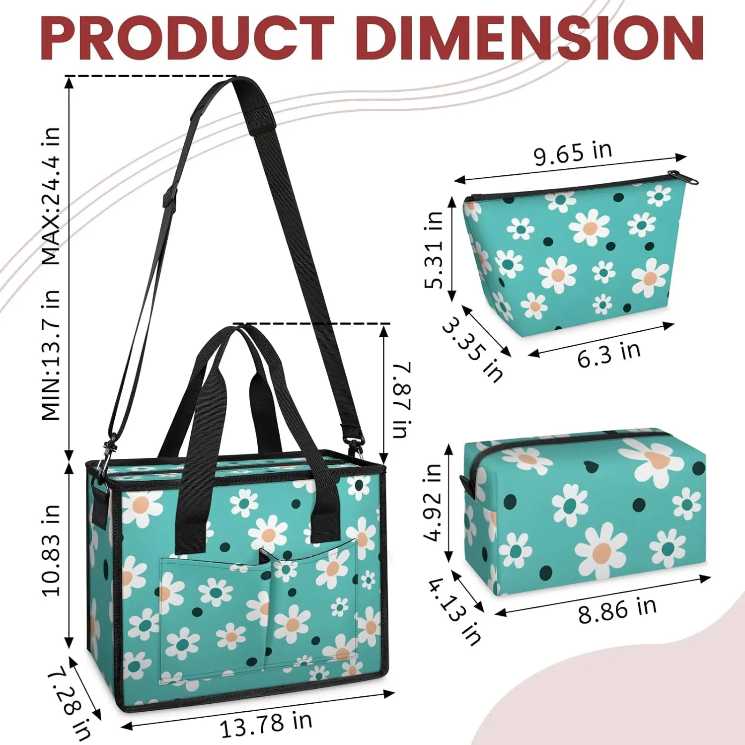 Women Fashion Tote Bag Wallet Shoulder Bags Set 3PCS Top Handle Satchel Purse Large Zippered Handbag Daily Use
