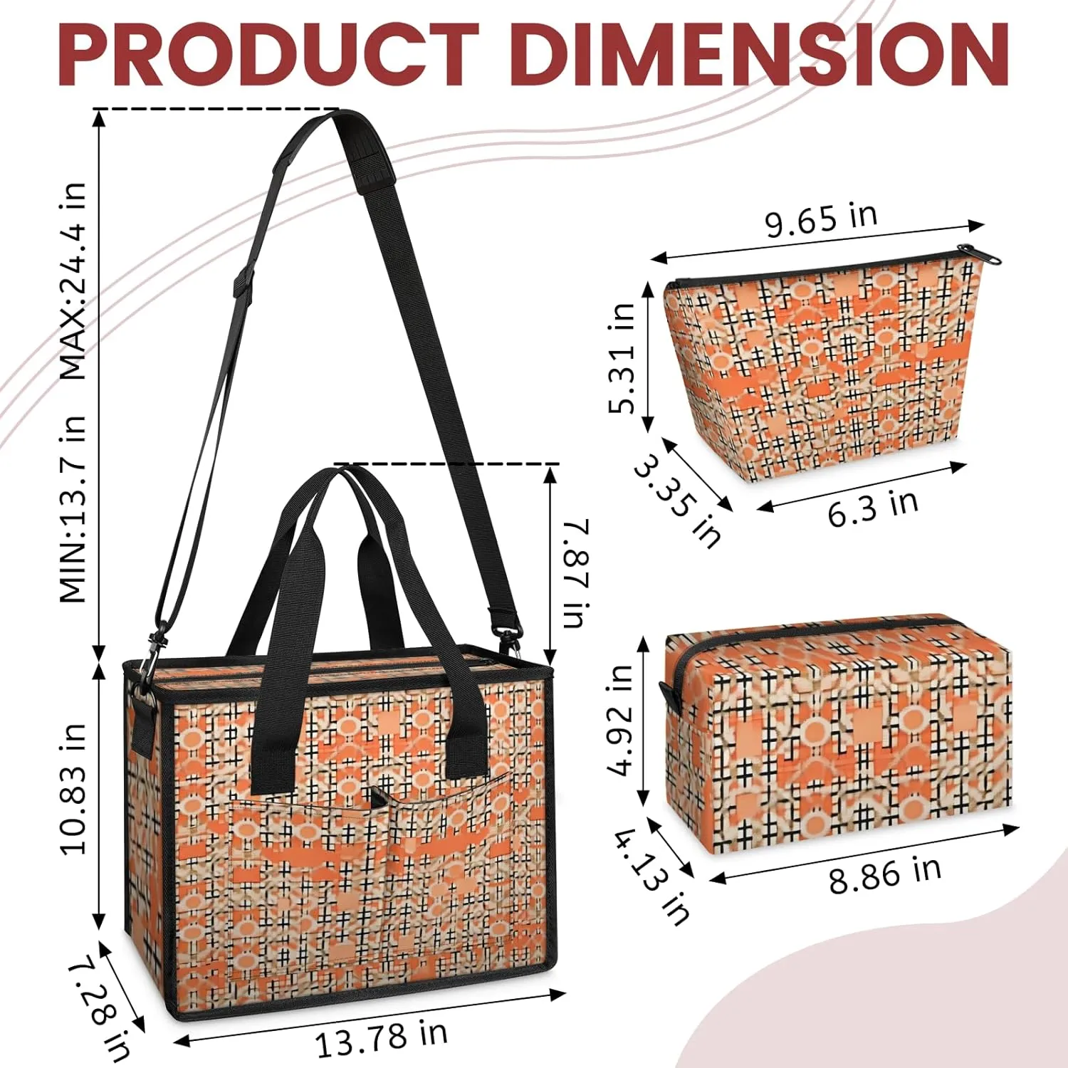 Women Fashion Tote Bag Wallet Shoulder Bags Set 3PCS Top Handle Satchel Purse Large Zippered Handbag Daily Use