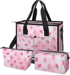 Women Fashion Tote Bag Wallet Shoulder Bags Set 3PCS Top Handle Satchel Purse Large Zippered Handbag Daily Use