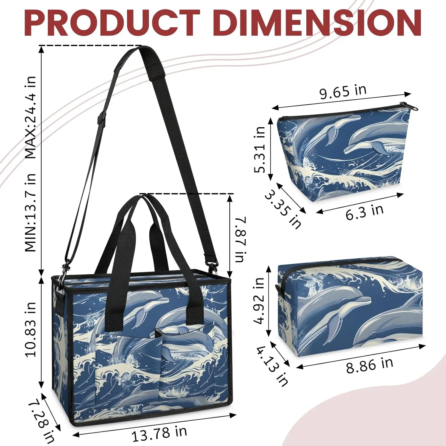 Women Fashion Tote Bag Wallet Shoulder Bags Set 3PCS Top Handle Satchel Purse Large Zippered Handbag Daily Use