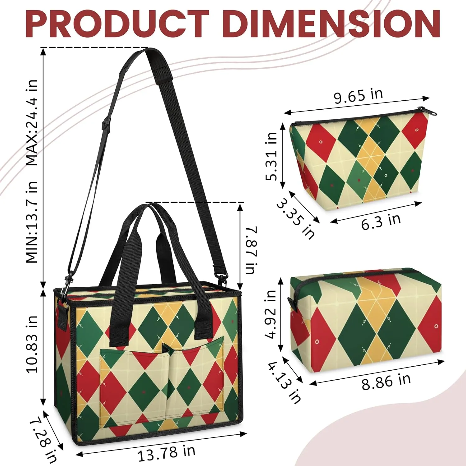 Women Fashion Tote Bag Wallet Shoulder Bags Set 3PCS Top Handle Satchel Purse Large Zippered Handbag Daily Use
