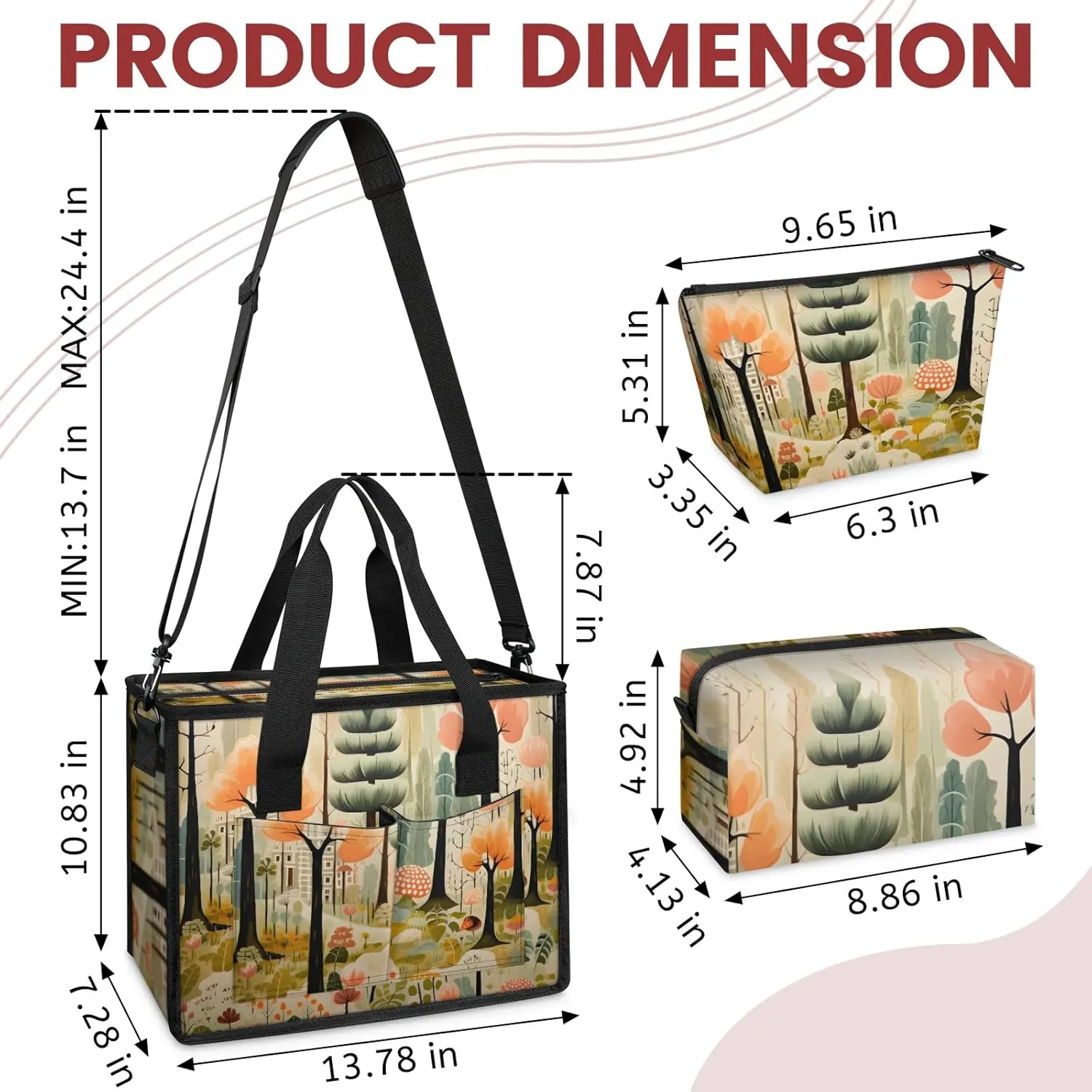 Women Fashion Tote Bag Wallet Shoulder Bags Set 3PCS Top Handle Satchel Purse Large Zippered Handbag Daily Use