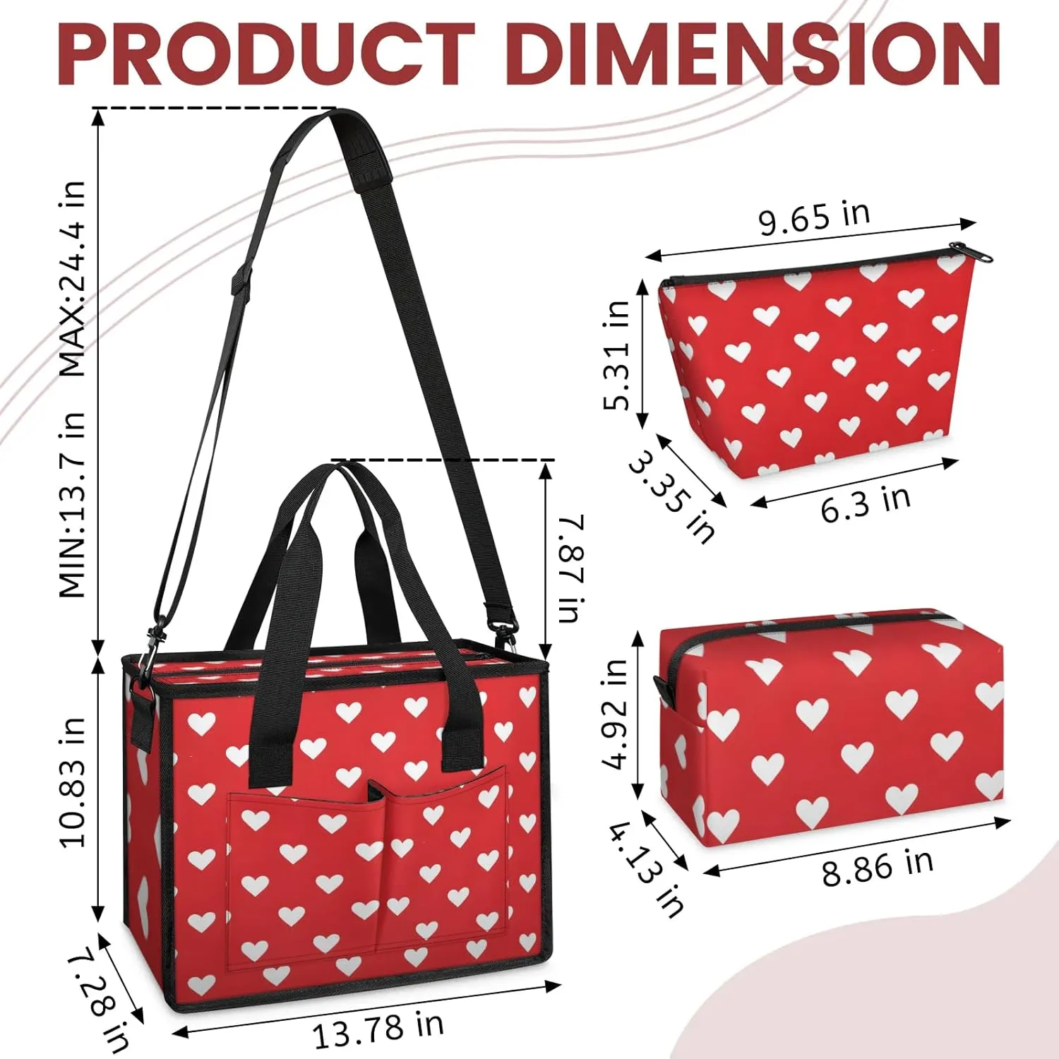 Women Fashion Tote Bag Wallet Shoulder Bags Set 3PCS Top Handle Satchel Purse Large Zippered Handbag Daily Use