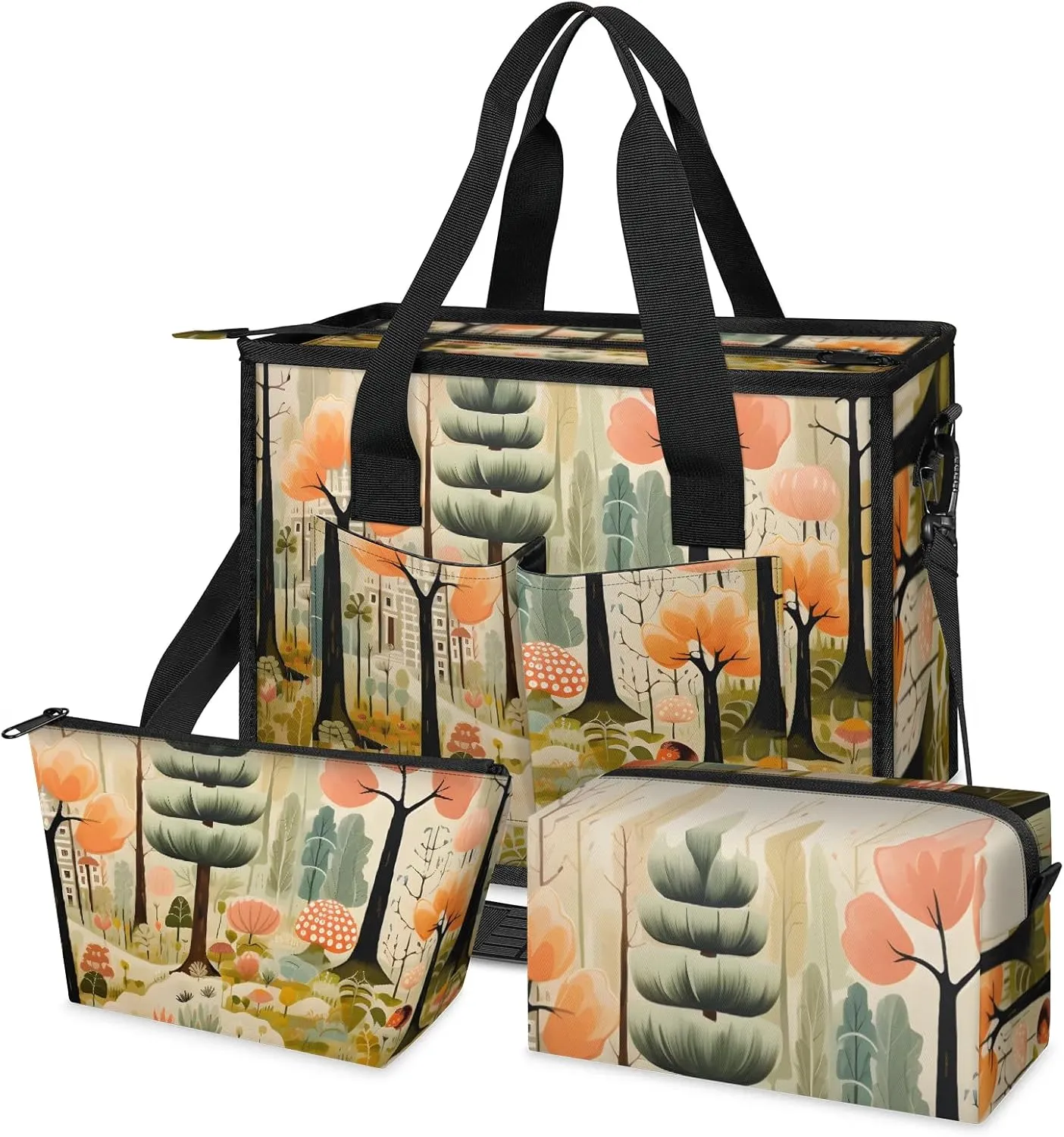 Women Fashion Tote Bag Wallet Shoulder Bags Set 3PCS Top Handle Satchel Purse Large Zippered Handbag Daily Use