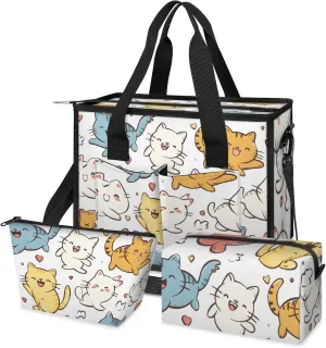 Women Fashion Tote Bag Wallet Shoulder Bags Set 3PCS Top Handle Satchel Purse Large Zippered Handbag