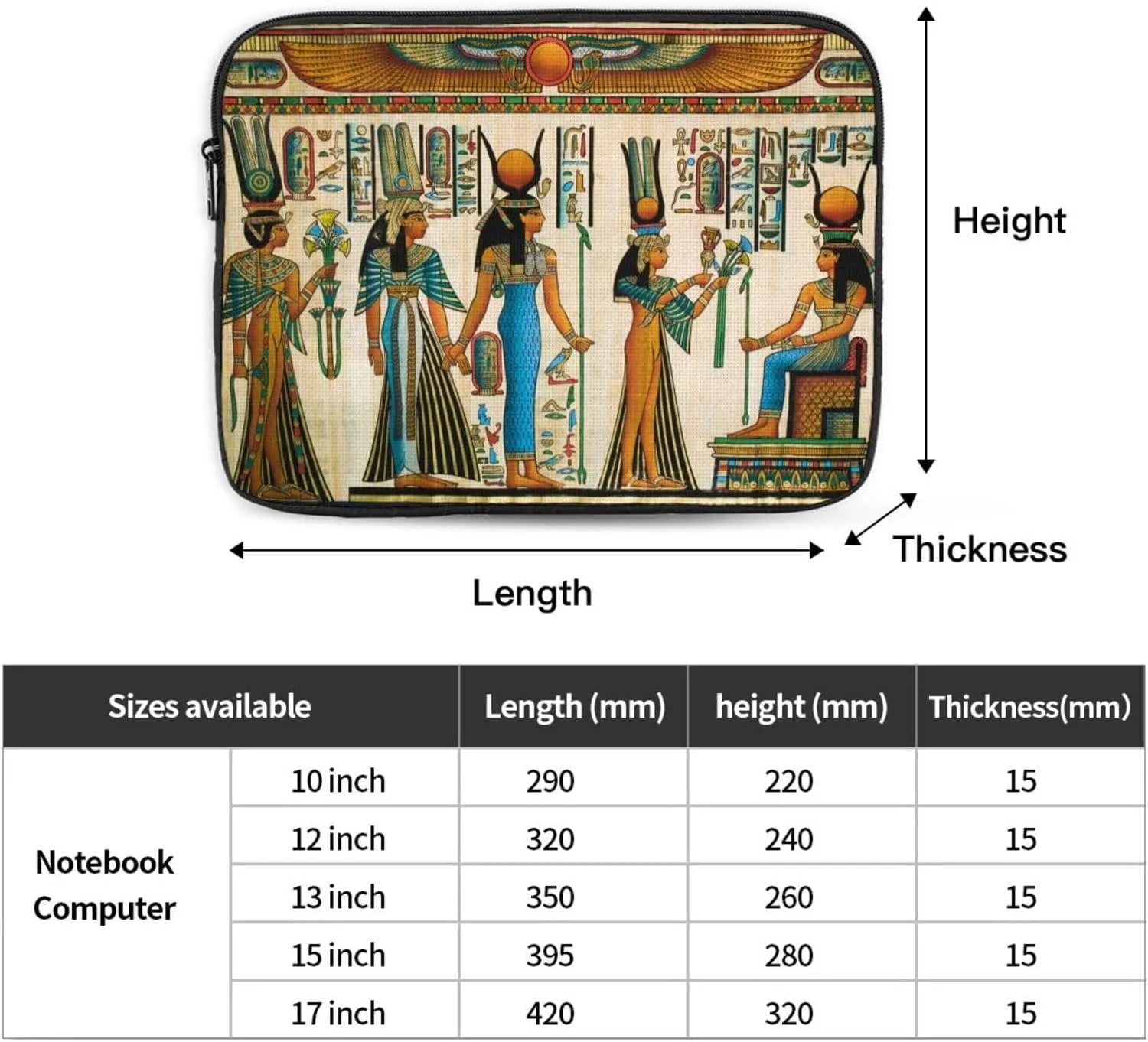 Women In Ancient Egypt Print Laptop Case Water-Resistant Protective Laptop Bags Business Lightweight Computer