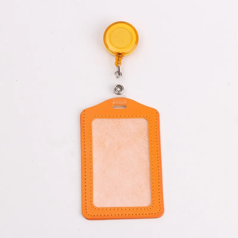 Women Men Cruise Retractable Badge Reel ID Card Holder Cover Case Nurse Badge Lanyards Fashion PU Leather Card Holders Set