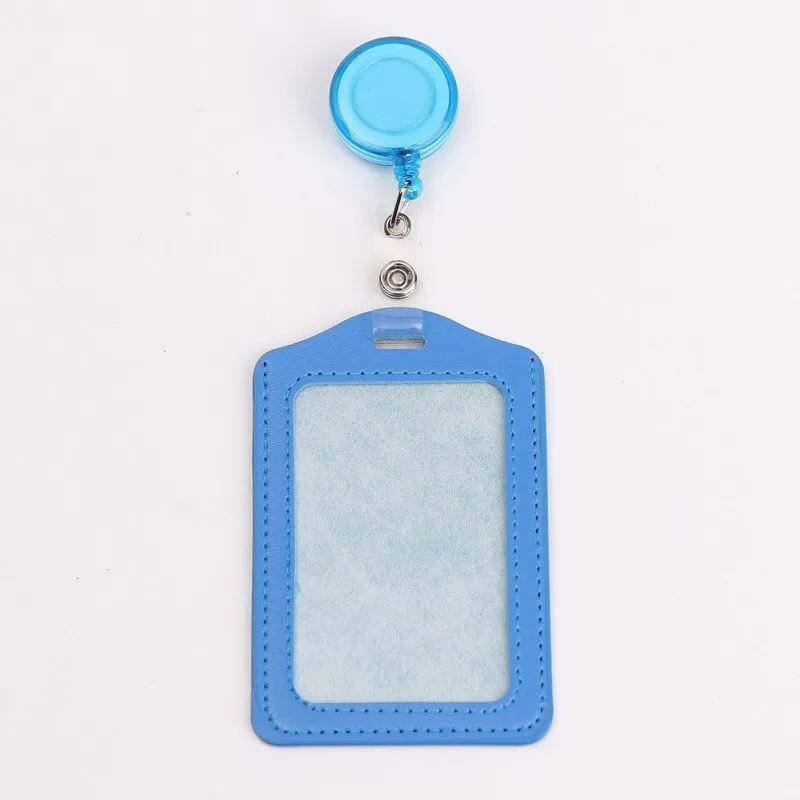 Women Men Cruise Retractable Badge Reel ID Card Holder Cover Case Nurse Badge Lanyards Fashion PU Leather Card Holders Set