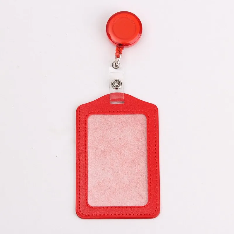 Women Men Cruise Retractable Badge Reel ID Card Holder Cover Case Nurse Badge Lanyards Fashion PU Leather Card Holders Set