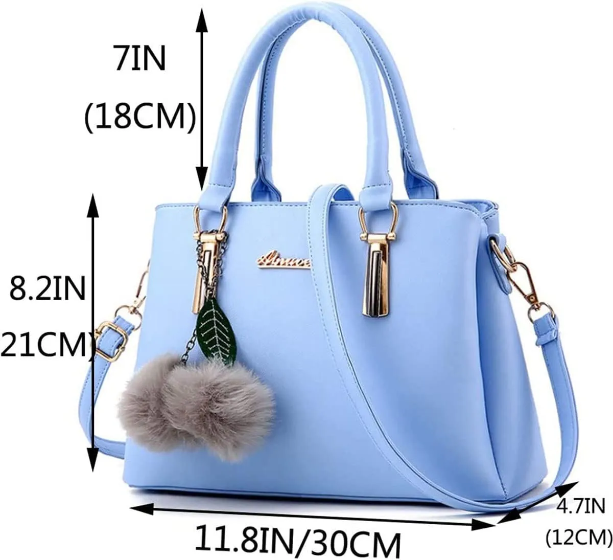 Women Satchel Bags Handle Shoulder Handbags and Purses Pockets Zipper PU Leather Crossbody Bags