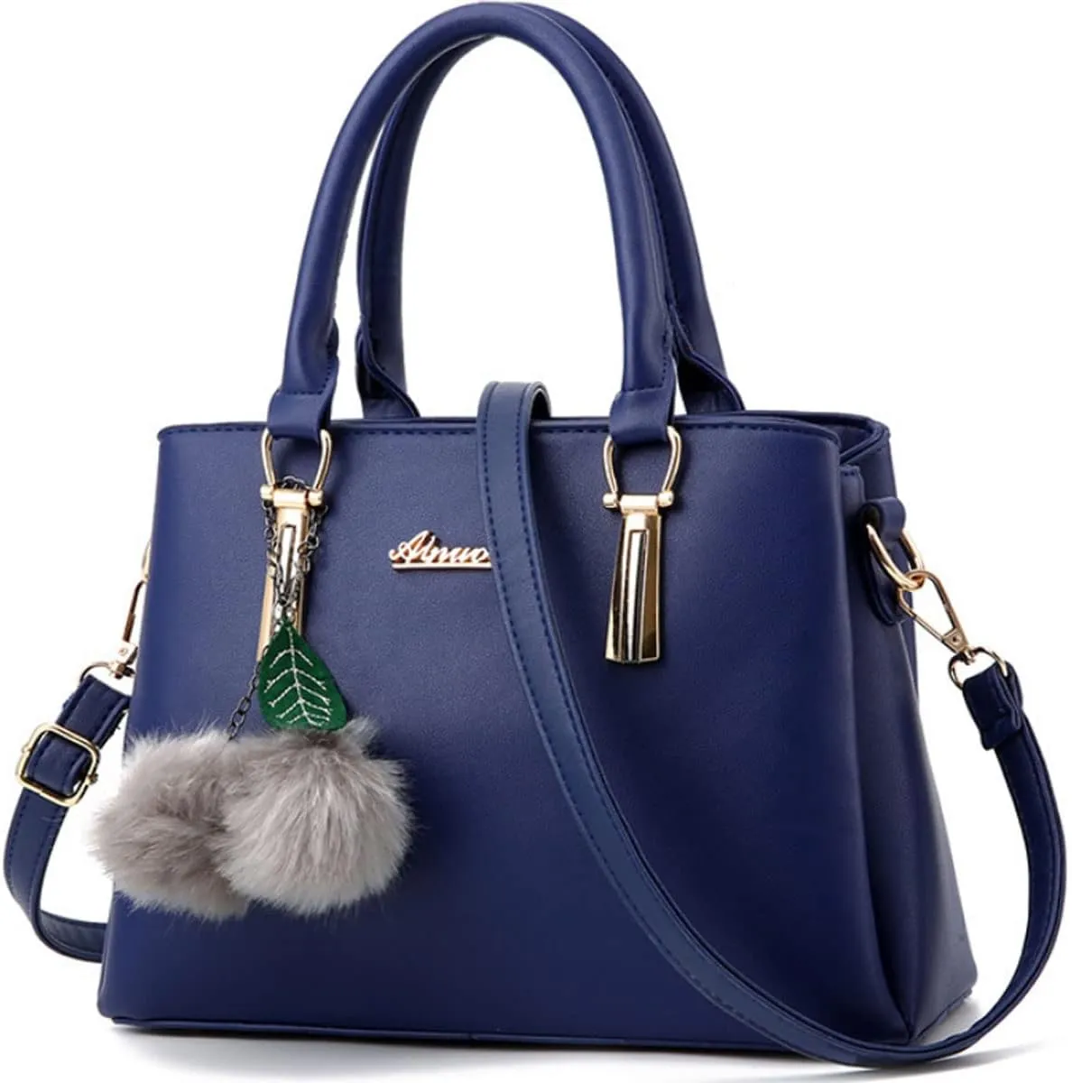 Women Satchel Bags Handle Shoulder Handbags and Purses Pockets Zipper PU Leather Crossbody Bags