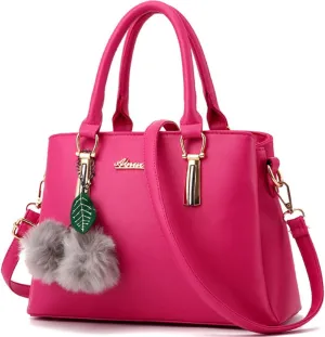 Women Satchel Bags Handle Shoulder Handbags and Purses Pockets Zipper PU Leather Crossbody Bags