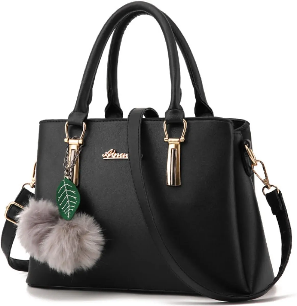 Women Satchel Bags Handle Shoulder Handbags and Purses Pockets Zipper PU Leather Crossbody Bags
