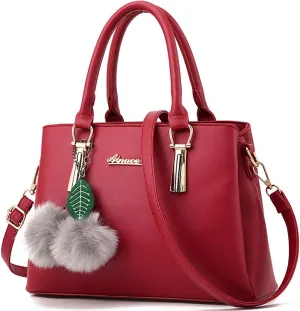 Women Satchel Bags Handle Shoulder Handbags and Purses Pockets Zipper PU Leather Crossbody Bags