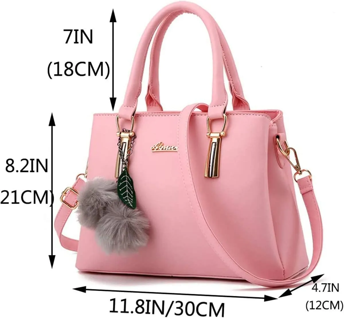 Women Satchel Bags Handle Shoulder Handbags and Purses Pockets Zipper PU Leather Crossbody Bags