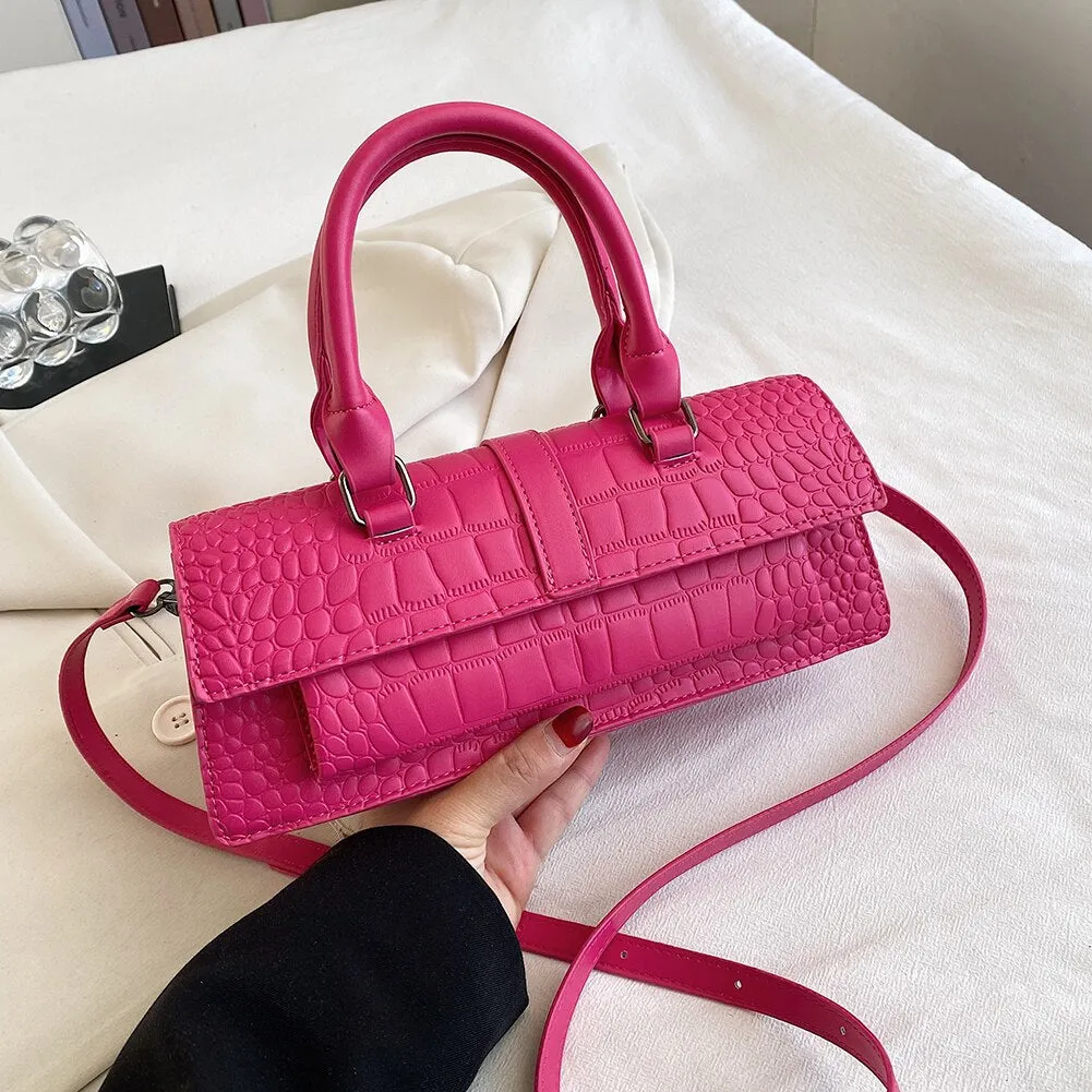 Women Shopping Crossbody Bag Large Capacity PU Satchel Bag Hasp Adjustable Strap Solid for Casual Work Party Dating Hobo Bag